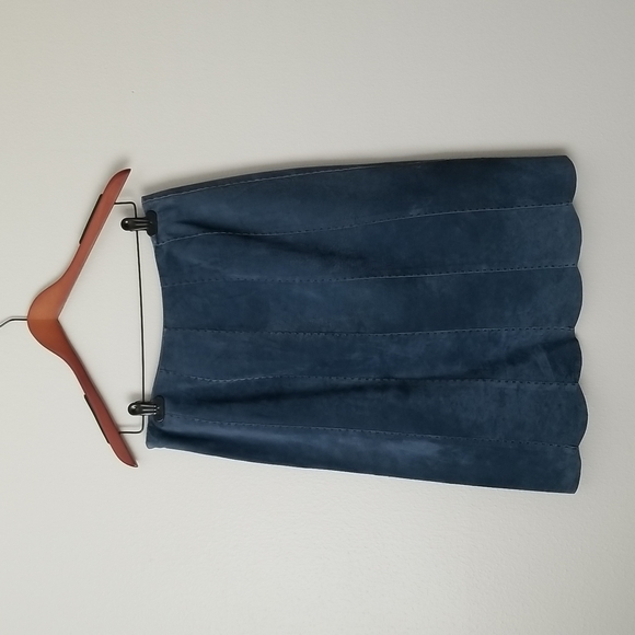 Suede Skirt Vintage Think Tank Blue Size 6 - Picture 5 of 14